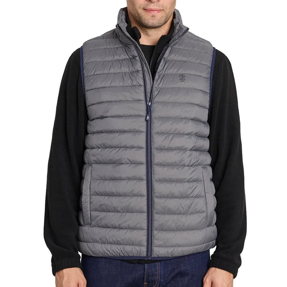 IZOD Men's Full Zip Gray Puffer Vest/NWT/L